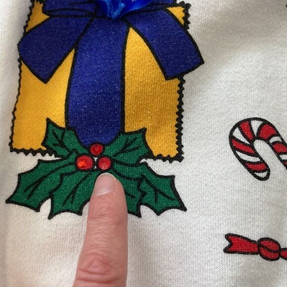 Vintage Holiday Present Christmas Turtleneck Sweatshirt - Picture 8 of 11